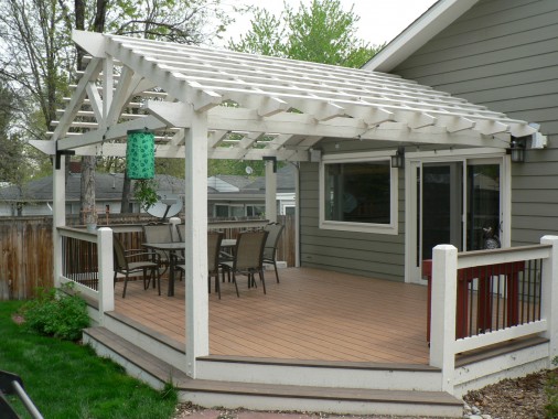 Corner view of deck/pergola